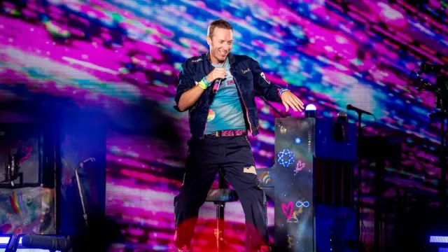 Chris Martin dos Coldplay, 2024.